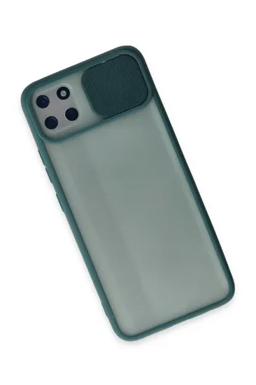 Newface Realme C11 Kılıf Palm Buzlu Kamera Sürgülü Silikon - Yeşil resmi