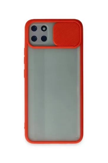 Newface Realme C11 Kılıf Palm Buzlu Kamera Sürgülü Silikon - Kırmızı resmi