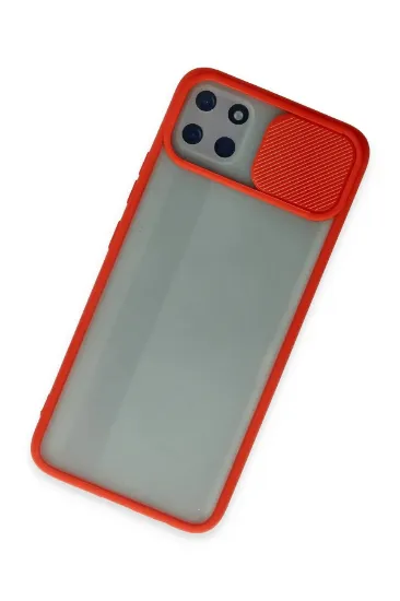 Newface Realme C11 Kılıf Palm Buzlu Kamera Sürgülü Silikon - Kırmızı resmi