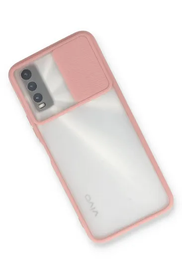 Newface Vivo Y11S Kılıf Palm Buzlu Kamera Sürgülü Silikon - Pembe resmi