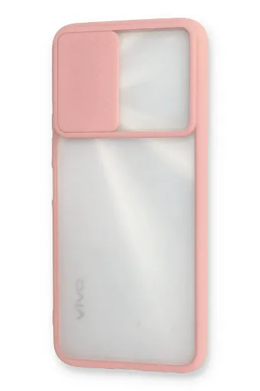 Newface Vivo Y11S Kılıf Palm Buzlu Kamera Sürgülü Silikon - Pembe resmi