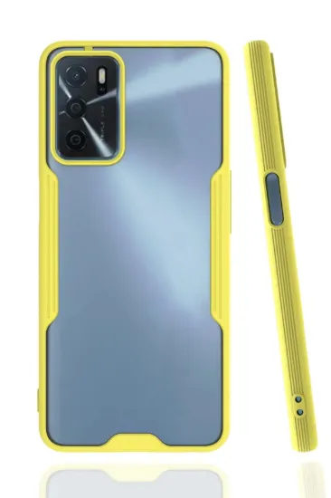 Newface Oppo A16 Kılıf Platin Silikon - Sarı resmi