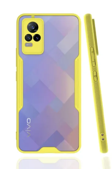 Newface Vivo V21e Kılıf Platin Silikon - Sarı resmi