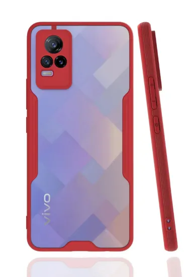 Newface Vivo V21e Kılıf Platin Silikon - Kırmızı resmi