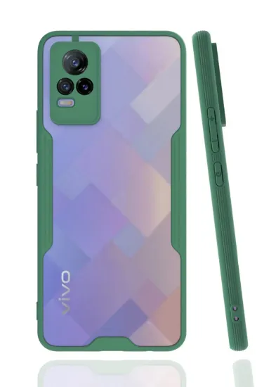 Newface Vivo V21e Kılıf Platin Silikon - Yeşil resmi