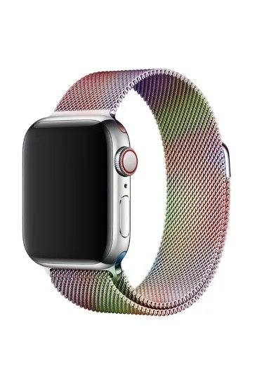 Newface Apple Watch 38mm Metal Mıknatıslı Kordon - Rainbow resmi