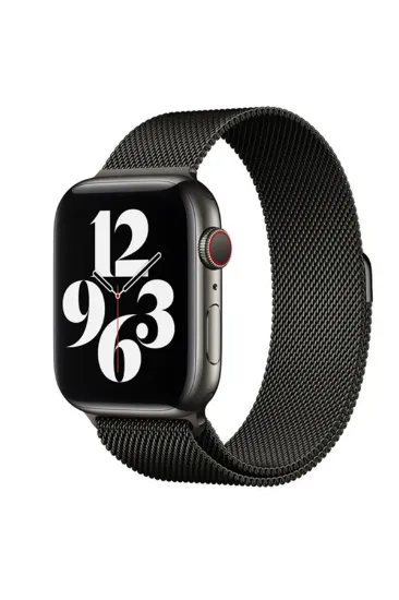 Newface Apple Watch 38mm Metal Mıknatıslı Kordon - Siyah resmi