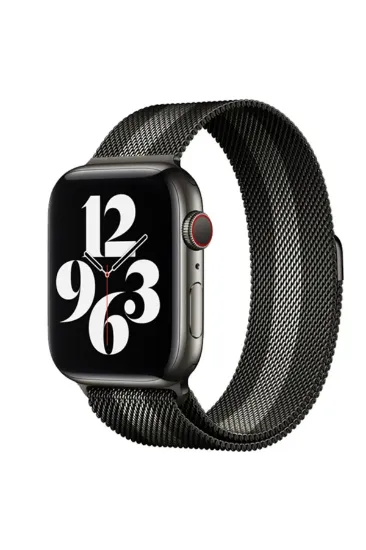 Newface Apple Watch 38mm Metal Mıknatıslı Kordon - Siyah-Beyaz resmi
