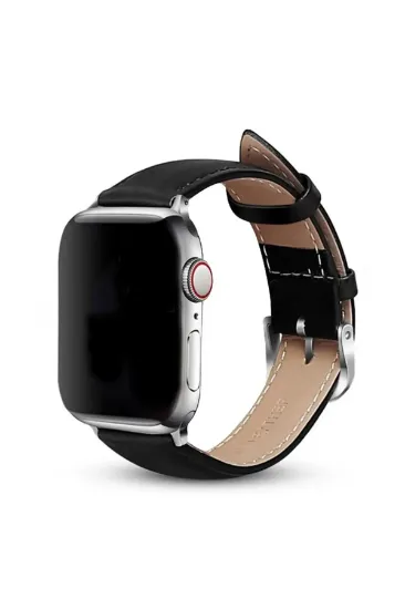 Newface Apple Watch 42mm NL26 Deri Kordon - Siyah resmi