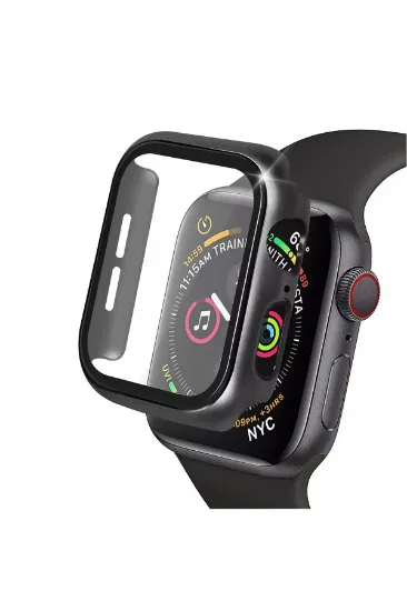 Newface Apple Watch 40mm Camlı Kasa Ekran Koruyucu - Siyah resmi