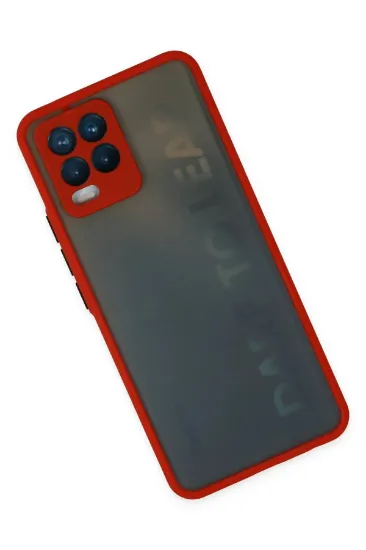Newface Realme 8 Kılıf Montreal Silikon Kapak - Kırmızı resmi