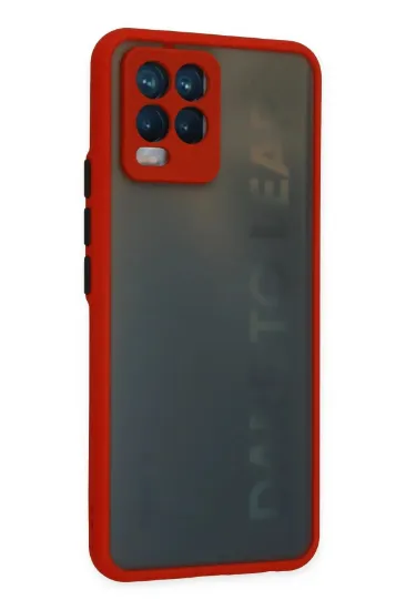Newface Realme 8 Kılıf Montreal Silikon Kapak - Kırmızı resmi