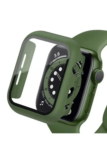 Newface Apple Watch 40mm Camlı Kasa Ekran Koruyucu - Koyu Yeşil resmi
