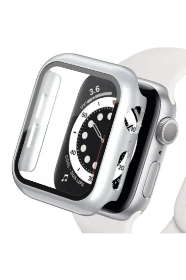 Newface Apple Watch Ultra 49mm Camlı Kasa Ekran Koruyucu - Gümüş resmi