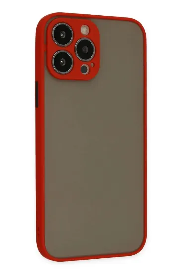 Newface iPhone 13 Pro Kılıf Montreal Silikon Kapak - Kırmızı resmi