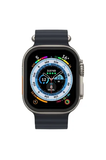 Newface Apple Watch Ultra 49mm Alüminyum Kasa Cam Ekran Koruyucu - Siyah resmi