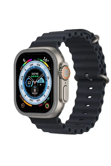 Newface Apple Watch Ultra 49mm Alüminyum Kasa Cam Ekran Koruyucu - Gri resmi