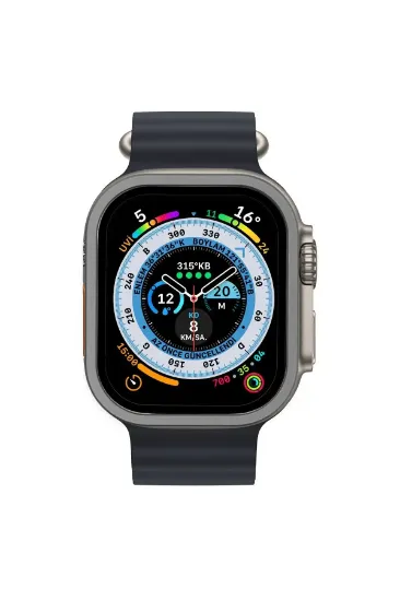 Newface Apple Watch Ultra 49mm Alüminyum Kasa Cam Ekran Koruyucu - Gri resmi