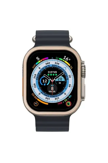 Newface Apple Watch Ultra 49mm Alüminyum Kasa Cam Ekran Koruyucu - Gold resmi