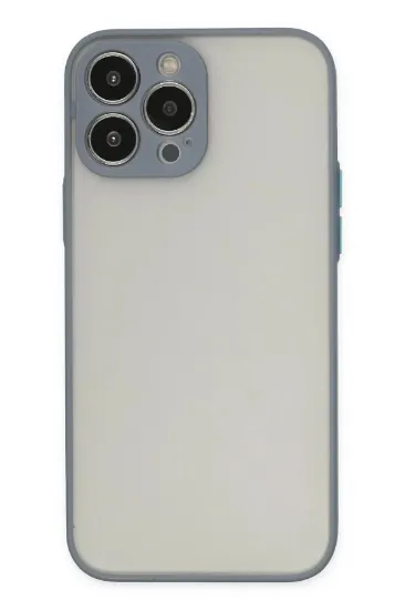 Newface iPhone 13 Pro Max Kılıf Montreal Silikon Kapak - Gri resmi