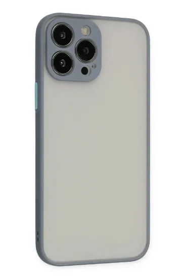 Newface iPhone 13 Pro Max Kılıf Montreal Silikon Kapak - Gri resmi