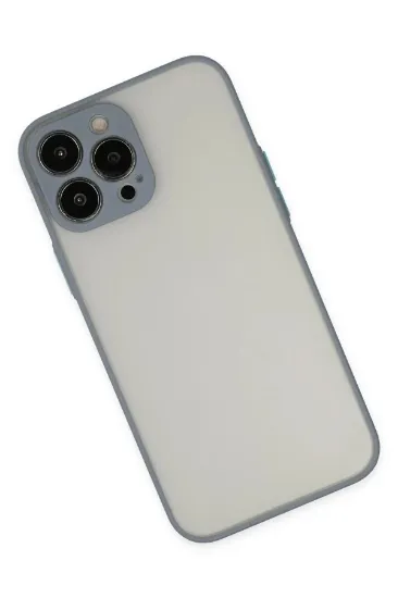 Newface iPhone 13 Pro Max Kılıf Montreal Silikon Kapak - Gri resmi