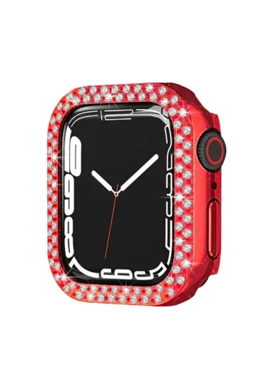 Newface Apple Watch 42mm Taşlı Kasa - Kırmızı resmi