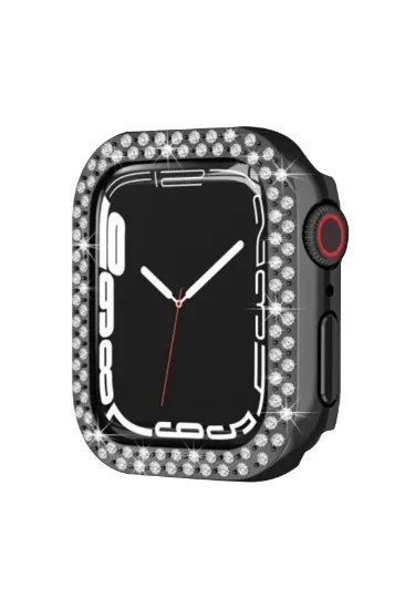Newface Apple Watch 44mm Taşlı Kasa - Siyah resmi