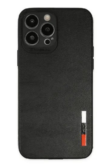 Newface iPhone 13 Pro Max Kılıf Loop Deri Silikon - Siyah resmi