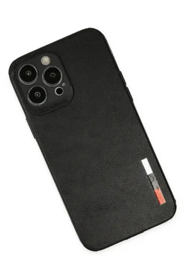 Newface iPhone 13 Pro Max Kılıf Loop Deri Silikon - Siyah resmi
