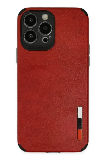 Newface iPhone 13 Pro Max Kılıf Loop Deri Silikon - Kırmızı resmi