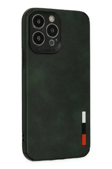 Newface iPhone 13 Pro Max Kılıf Loop Deri Silikon - Yeşil resmi