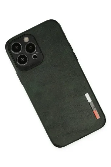 Newface iPhone 13 Pro Max Kılıf Loop Deri Silikon - Yeşil resmi