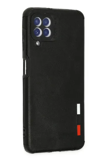 Newface Samsung Galaxy A22 Kılıf Loop Deri Silikon - Siyah resmi