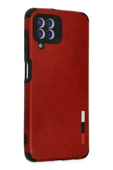 Newface Samsung Galaxy A22 Kılıf Loop Deri Silikon - Kırmızı resmi