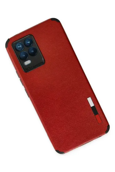 Newface Realme 8 Kılıf Loop Deri Silikon - Kırmızı resmi