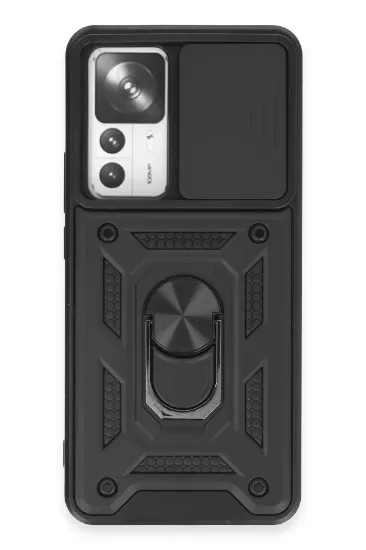 Newface Xiaomi Mi 12T Pro Kılıf Pars Lens Yüzüklü Silikon - Siyah resmi