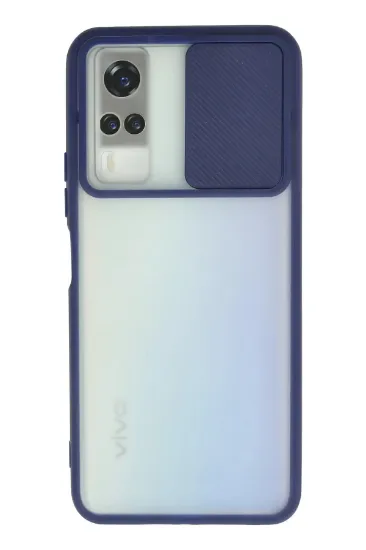 Newface Vivo Y53S Kılıf Palm Buzlu Kamera Sürgülü Silikon - Lacivert resmi