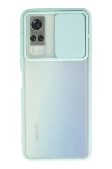Newface Vivo Y53S Kılıf Palm Buzlu Kamera Sürgülü Silikon - Turkuaz resmi