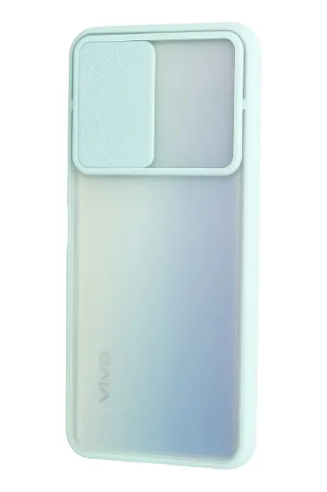 Newface Vivo Y53S Kılıf Palm Buzlu Kamera Sürgülü Silikon - Turkuaz resmi