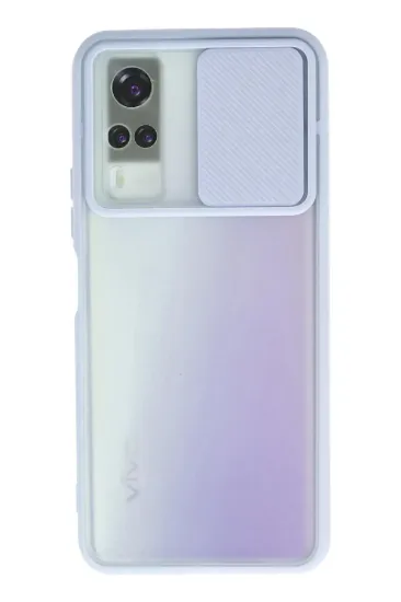 Newface Vivo Y53S Kılıf Palm Buzlu Kamera Sürgülü Silikon - Lila resmi