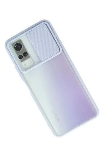 Newface Vivo Y53S Kılıf Palm Buzlu Kamera Sürgülü Silikon - Lila resmi