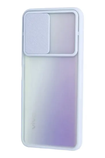 Newface Vivo Y53S Kılıf Palm Buzlu Kamera Sürgülü Silikon - Lila resmi