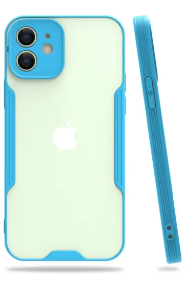 Newface iPhone 12 Mini Kılıf Platin Silikon - Mavi resmi