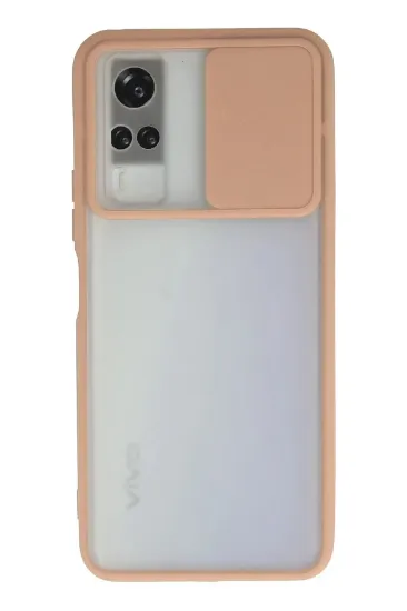Newface Vivo Y53S Kılıf Palm Buzlu Kamera Sürgülü Silikon - Pembe resmi
