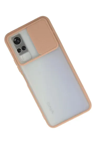 Newface Vivo Y53S Kılıf Palm Buzlu Kamera Sürgülü Silikon - Pembe resmi