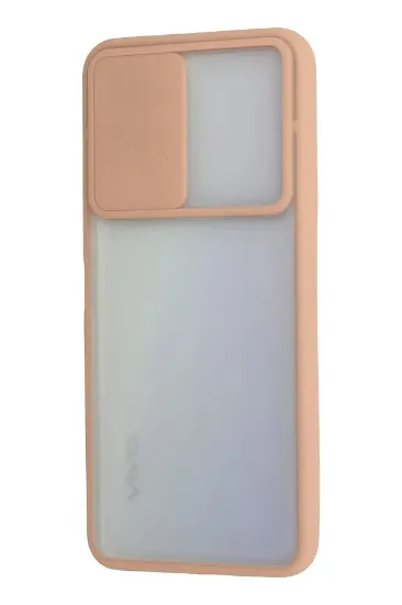 Newface Vivo Y53S Kılıf Palm Buzlu Kamera Sürgülü Silikon - Pembe resmi
