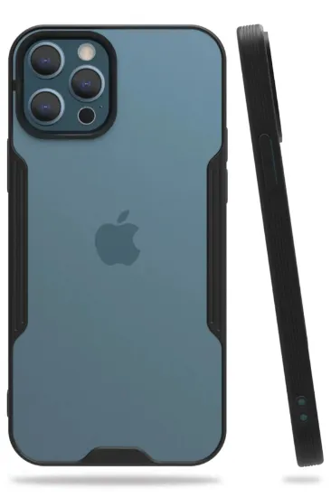 Newface iPhone 12 Pro Max Kılıf Platin Silikon - Siyah resmi