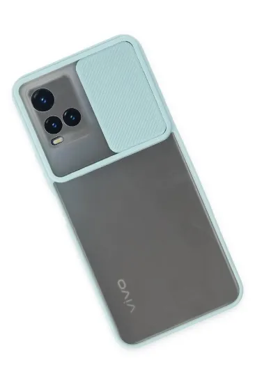 Newface Vivo Y33S Kılıf Palm Buzlu Kamera Sürgülü Silikon - Turkuaz resmi
