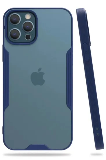 Newface iPhone 12 Pro Max Kılıf Platin Silikon - Lacivert resmi